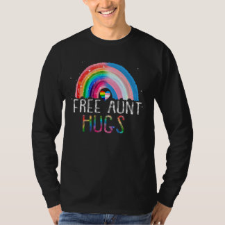 Lgbtq Free Tante Hugs Gay Pride Lgbt Ally Rainbow  T-Shirt
