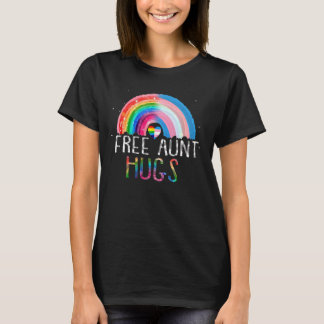 Lgbtq Free Tante Hugs Gay Pride Lgbt Ally Rainbow  T-Shirt