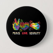 LGBTQ - Frieden, Liebe, Gleichheit - Regenbogenfar Button (Vorderseite)