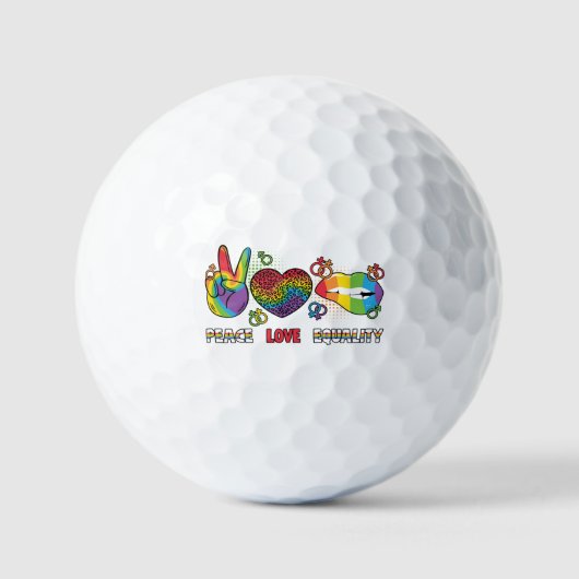 LGBTQ - Frieden, Liebe, Gleichheit - Regenbogenfar Golfball (Vorderseite)