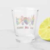LGBTQ - Frieden, Liebe, Gleichheit - Regenbogenfar Schnapsglas (Rückseite)