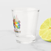 LGBTQ - Frieden, Liebe, Gleichheit - Regenbogenfar Schnapsglas (Rechts)