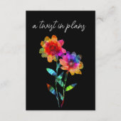 LGBTQ  FUNNY Wedding date CHANGE Petals & Pride  Begleitkarte (Vorderseite)