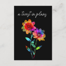 LGBTQ  FUNNY Wedding date CHANGE Petals & Pride  Begleitkarte