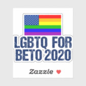 LGBTQ für Beto 2020 Aufkleber (Blatt)