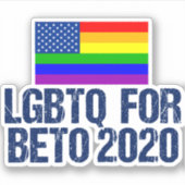 LGBTQ für Beto 2020 Aufkleber (Vorderseite)