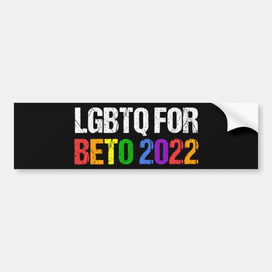 LGBTQ für Beto-Gouverneur 2022-Wahlkampf Autoaufkleber (Vorne)