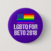 LGBTQ für Beto O'Rourke Button (Vorderseite)
