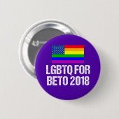 LGBTQ für Beto O'Rourke Button (Vorne & Hinten)