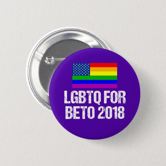 LGBTQ für Beto O'Rourke Button (Vorne & Hinten)