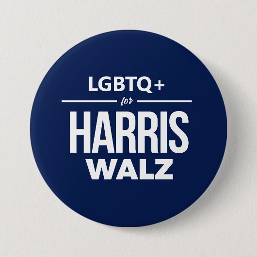 LGBTQ+ für Harris Walz Button (Vorderseite)