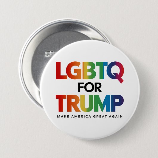 LGBTQ FÜR TRUMP GAY LESBIAN FÜR TRUMP 2024 BUTTON (Vorne & Hinten)