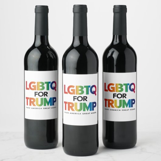 LGBTQ FÜR TRUMP GAY LESBIAN FÜR TRUMP 2024 WEINETIKETT (Flaschen)