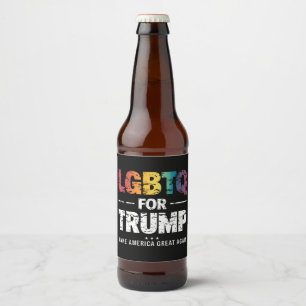 LGBTQ FÜR TRUMP SCHWUL LESBISCH FÜR TRUMP 2024 BIERFLASCHENETIKETT