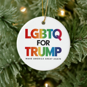 LGBTQ FÜR TRUMP SCHWULE LESBEN FÜR TRUMP 2024  KERAMIK ORNAMENT