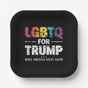 LGBTQ FÜR TRUMP SCHWULE LESBEN FÜR TRUMP 2024  PAPPTELLER