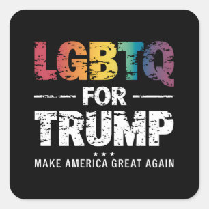 LGBTQ FÜR TRUMP SCHWULE LESBEN FÜR TRUMP 2024 QUADRATISCHER AUFKLEBER
