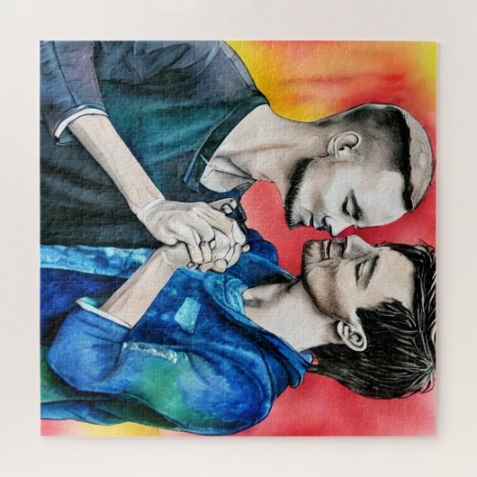 LGBTQ für zwei Männer in Liebe Puzzle (Horizontal)