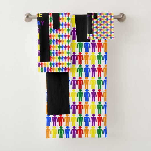 LGBTQ Gay Man Silhouette und Regenbogen Männer Badhandtuch Set (Insitu)