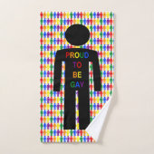 LGBTQ Gay Man Silhouette und Regenbogen Männer Badhandtuch Set (Handtuch)