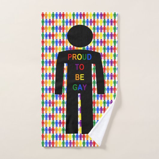 LGBTQ Gay Man Silhouette und Regenbogen Männer Badhandtuch Set (Handtuch)