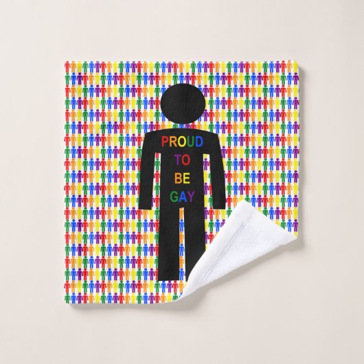 LGBTQ Gay Man Silhouette und Regenbogen Männer Badhandtuch Set (Waschlappen)