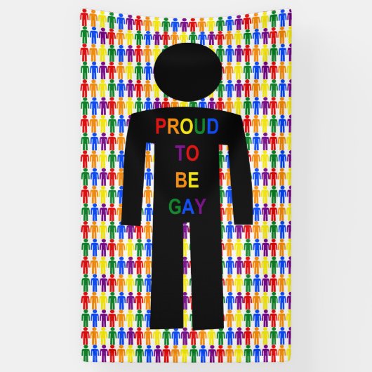 LGBTQ Gay Man Silhouette und Regenbogen Männer Banner (Vertikal)