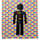 LGBTQ Gay Man Silhouette und Regenbogen Männer Duschvorhang (Vorderseite)