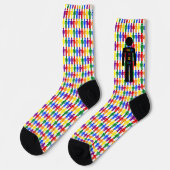 LGBTQ Gay Man Silhouette und Regenbogen Männer Gem Socken (Linkes Detail)
