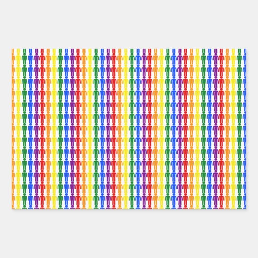 LGBTQ Gay Man Silhouette und Regenbogen Männer Geschenkpapier Set (Vorderseite 3)