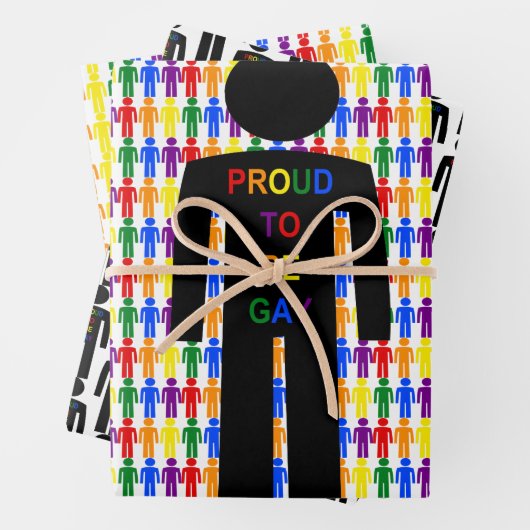 LGBTQ Gay Man Silhouette und Regenbogen Männer Geschenkpapier Set (Beispiel)