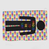 LGBTQ Gay Man Silhouette und Regenbogen Männer Golfhandtuch (Horizontal)