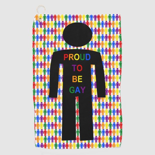 LGBTQ Gay Man Silhouette und Regenbogen Männer Golfhandtuch (Vorderseite)