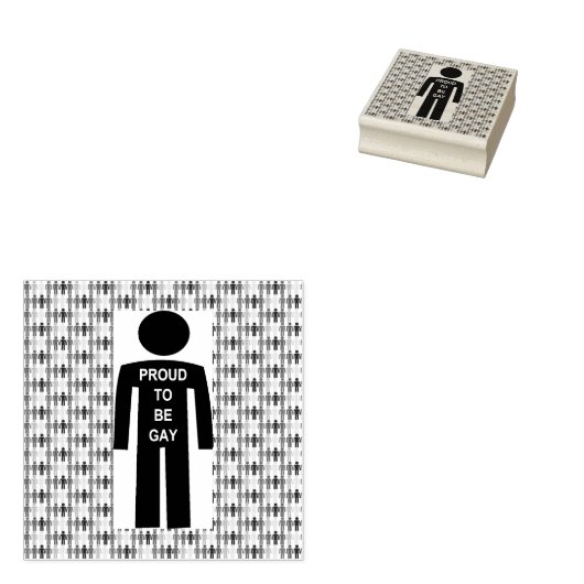 LGBTQ Gay Man Silhouette und Regenbogen Männer Gummistempel (Stempel)