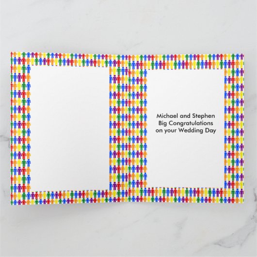 LGBTQ Gay Man Silhouette und Regenbogen Männer Karte (Innenseite)