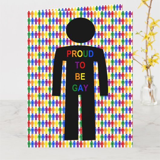 LGBTQ Gay Man Silhouette und Regenbogen Männer Karte (Gelbe Blume)