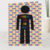 LGBTQ Gay Man Silhouette und Regenbogen Männer Karte (Vorderseite)