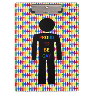 LGBTQ Gay Man Silhouette und Regenbogen Männer Klemmbrett
