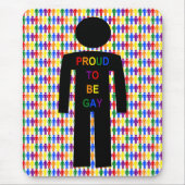 LGBTQ Gay Man Silhouette und Regenbogen Männer Mousepad (Vorne)