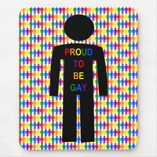 LGBTQ Gay Man Silhouette und Regenbogen Männer Mousepad (Vorne)