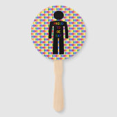 LGBTQ Gay Man Silhouette und Regenbogen Männer nac Fächer (Vorderseite)