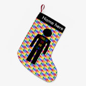 LGBTQ Gay Man Silhouette und Regenbogen Männer nac Kleiner Weihnachtsstrumpf (Vorderansicht (hängend))