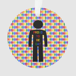 LGBTQ Gay Man Silhouette und Regenbogen Männer Ornament