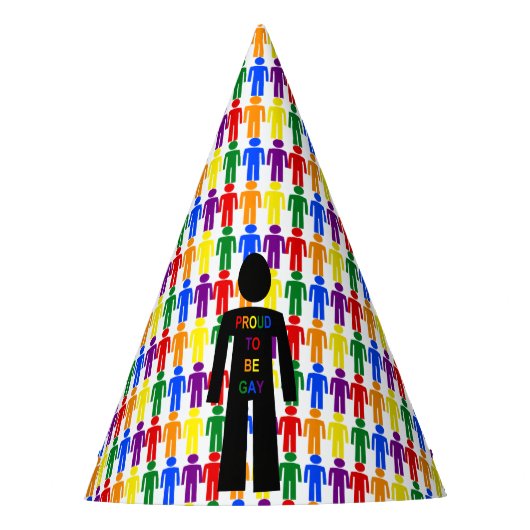 LGBTQ Gay Man Silhouette und Regenbogen Männer Partyhütchen (Vorderseite)