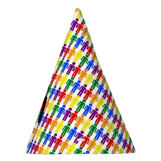 LGBTQ Gay Man Silhouette und Regenbogen Männer Partyhütchen (Rechts)