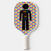 LGBTQ Gay Man Silhouette und Regenbogen Männer Pickleball Schläger (Vorderseite)