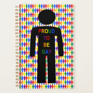LGBTQ Gay Man Silhouette und Regenbogen Männer Planer