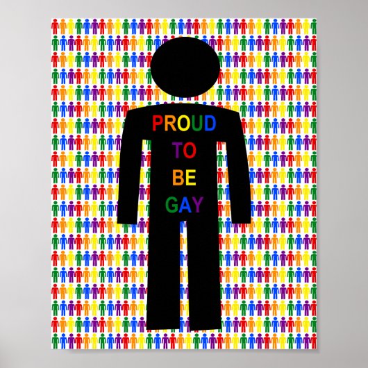 LGBTQ Gay Man Silhouette und Regenbogen Männer Poster (Vorne)