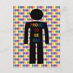 LGBTQ Gay Man Silhouette und Regenbogen Männer Postkarte