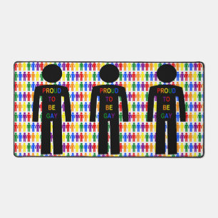 LGBTQ Gay Man Silhouette und Regenbogen Männer Schreibtischunterlage